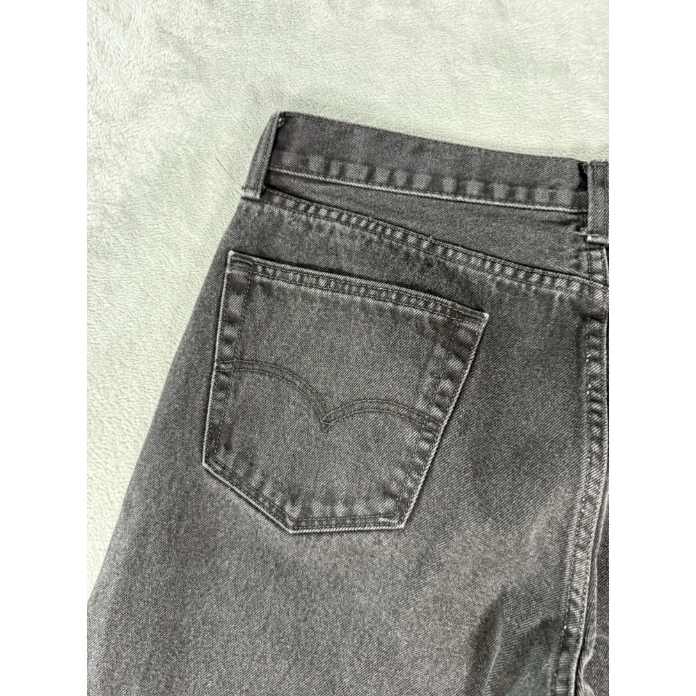 Levis 505 Jeans Mens 34x32 Black Denim Regular Fit Straight Leg - Picture 11 of 11